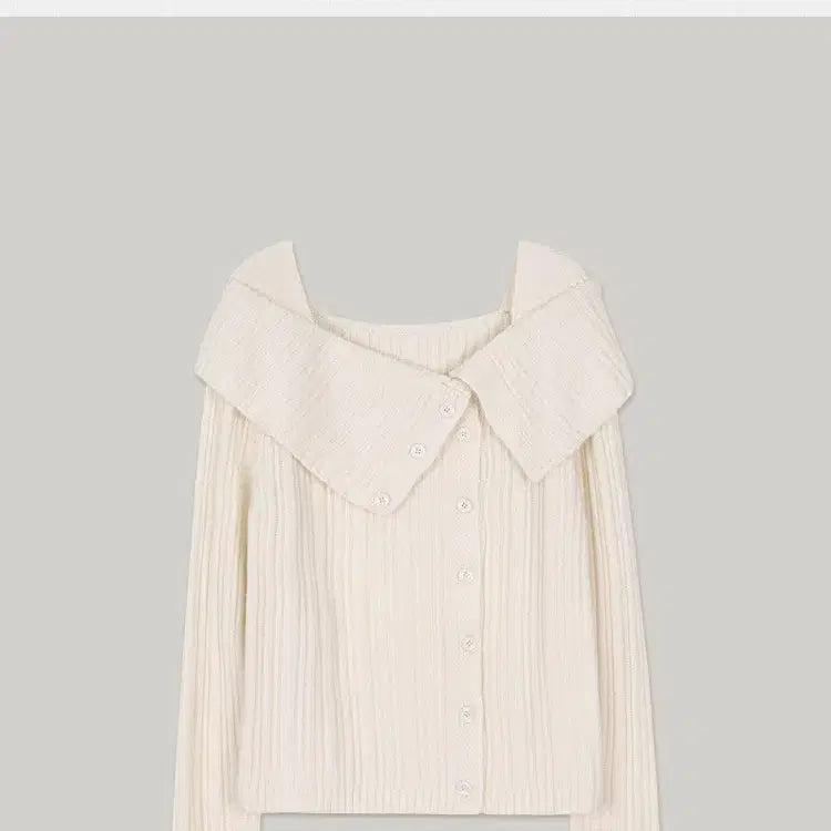[BUNJANG] Our Comos Off-Shoulder Knit Cardigan (Ivory, New) / 아워코모스 오프숄더 니트 가디건 아이보리 새상품