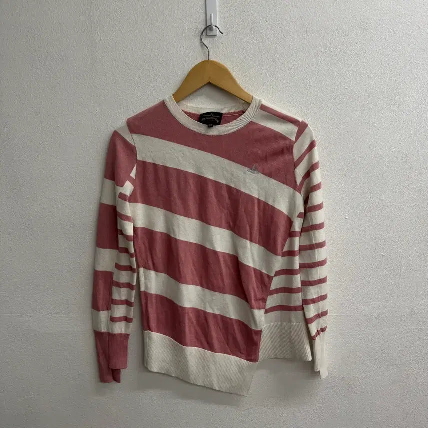 [BUNJANG] Vivienne Westwood Asymmetric Stripe Knit XS / 비비안 웨스트우드 비대칭 사선 스트라이프 언발란스니트xs