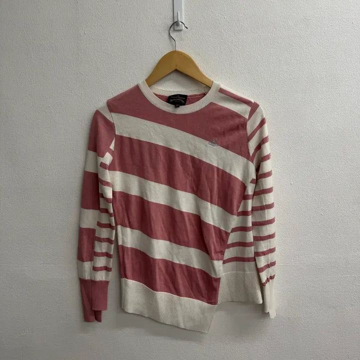 [BUNJANG] Vivienne Westwood Asymmetric Stripe Knit XS / 비비안 웨스트우드 비대칭 사선 스트라이프 언발란스니트xs