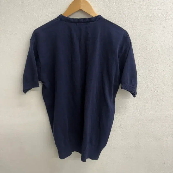 [BUNJANG] KIRSH Navy Cherry Embroidered Knit Top / 키르시 반팔 니트 네이비 체리 자수 2