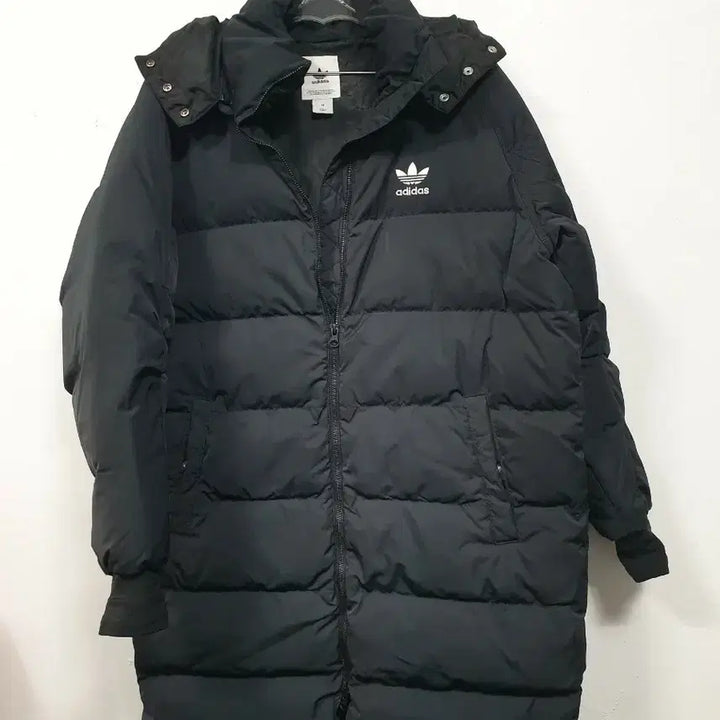 [BUNJANG] Adidas Black Long Bomber Duck Down Jacket (M) / 아디다스 검정색 롱 봄버 덕다운 자켓 오리털  M사이즈