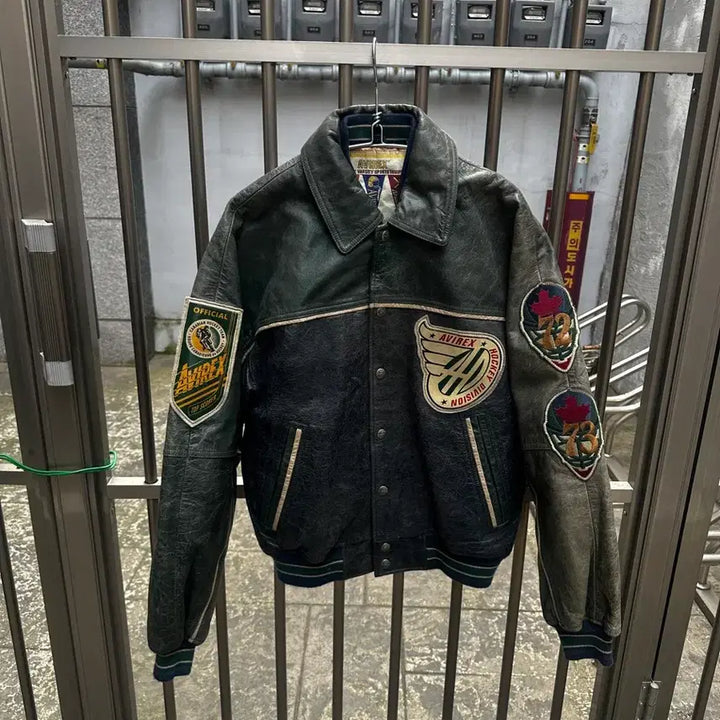 [SOLD OUT] 90s 아비렉스 avirex 캐나디언디비전 하키팀 레더 바시티 자켓