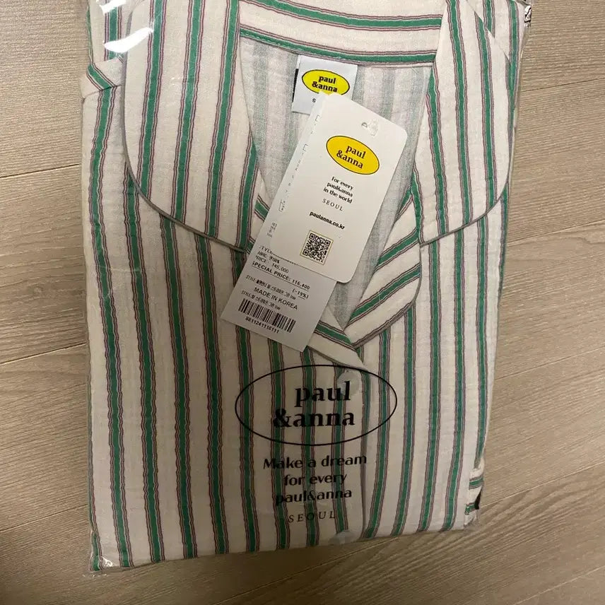 [BUNJANG] & Anna Stripe Pajama Set Green / 폴앤안나 팀 스트라이프 파자마 세트 그린 새상품