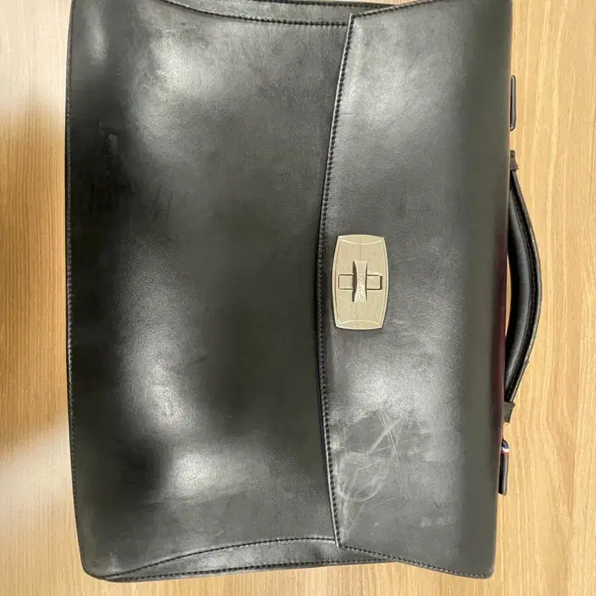 [BUNJANG] ST Dupont Black Leather Briefcase / 에스티 듀퐁 블랙 가죽 서류 가방