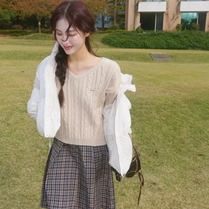 [BUNJANG] Bitter Cells Check Pleated Skirt (S) / (새상품, 택o)비터셀즈 체크 플리츠 스커트(s)