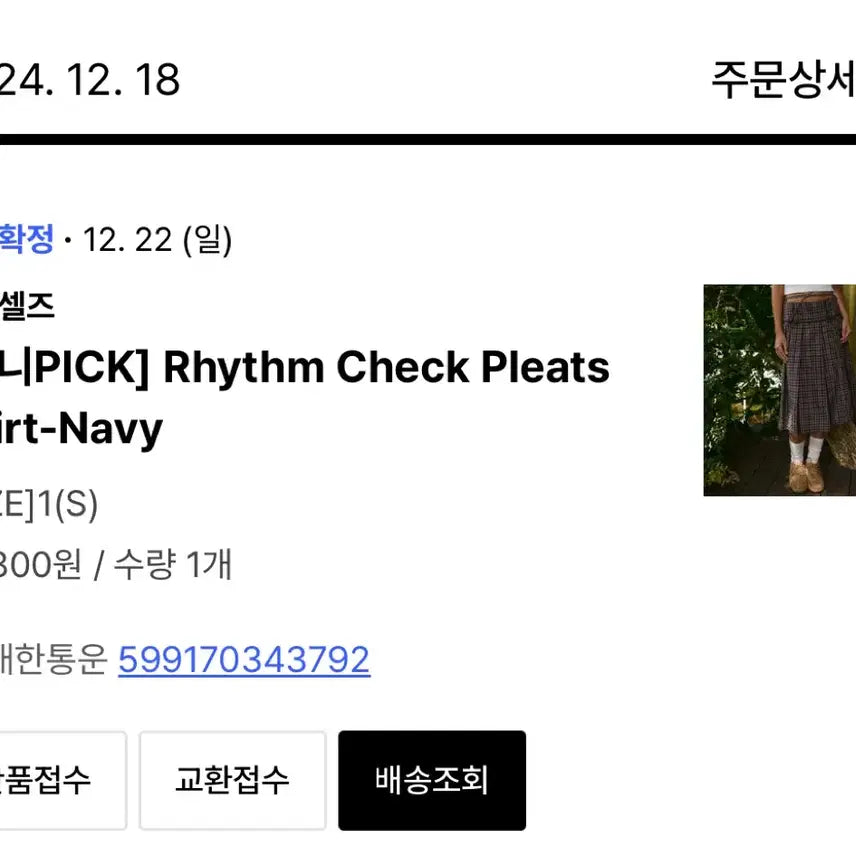 [BUNJANG] Bitter Cells Check Pleated Skirt (S) / (새상품, 택o)비터셀즈 체크 플리츠 스커트(s)