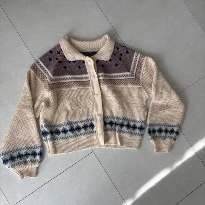 [BUNJANG] Nordic Pattern Knit Cardigan Ivory / 패턴 니트 노르딕가디건 아이보리