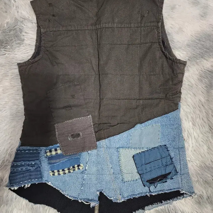 [BUNJANG] Greg Lauren Patchwork Denim Vest / 그렉 로렌(Greg Lauren)의 패치워크 데님 베스트 3사이즈