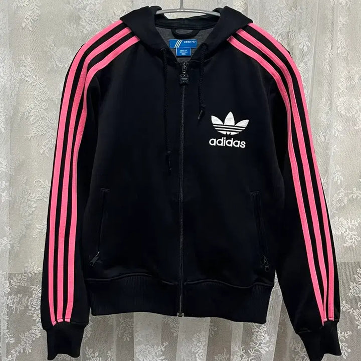 [BUNJANG] Adidas Vintage Pink Black Rainbow Track Top / 90) 아디다스 빈티지 핑크블랙 져지 레인보우 트랙탑