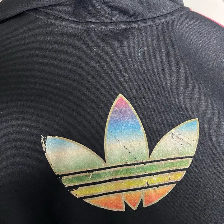 [BUNJANG] Adidas Vintage Pink Black Rainbow Track Top / 90) 아디다스 빈티지 핑크블랙 져지 레인보우 트랙탑