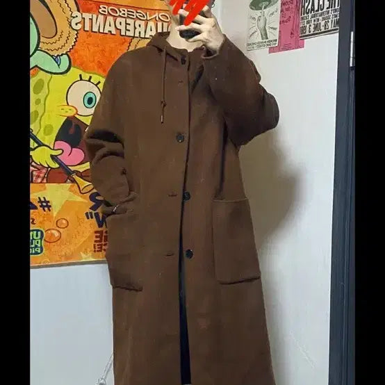 [BUNJANG] Mmgl Ziozia Collaboration Camel Hooded Coat / Mmgl x ziozia콜라보 코트 105