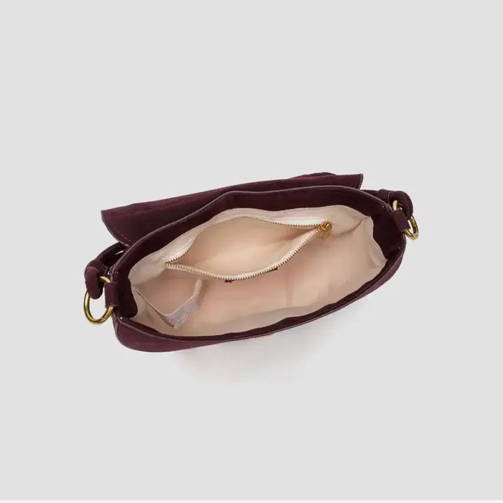 [BUNJANG] ZARA Suede Half Moon Crossbody Bag Brown / (ZARA여성 패션 핸드백 )스웨이드 반달 크로스백 브라운