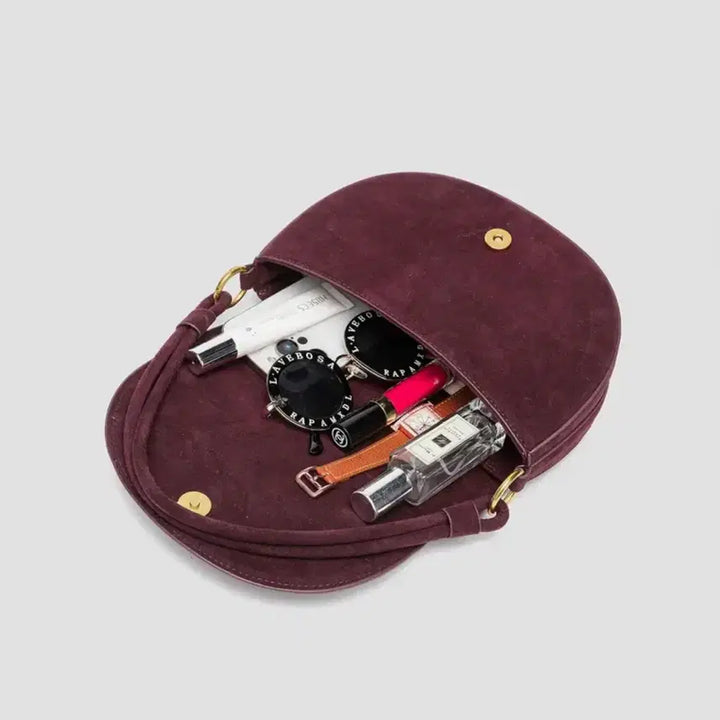 [BUNJANG] ZARA Suede Half Moon Crossbody Bag Brown / (ZARA여성 패션 핸드백 )스웨이드 반달 크로스백 브라운