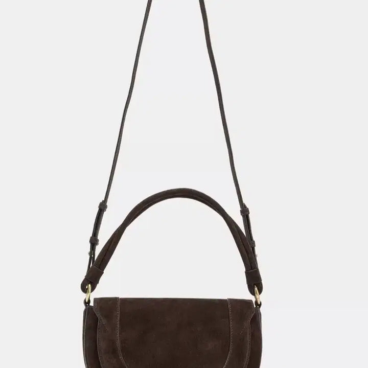 [BUNJANG] ZARA Suede Half Moon Crossbody Bag Brown / (ZARA여성 패션 핸드백 )스웨이드 반달 크로스백 브라운