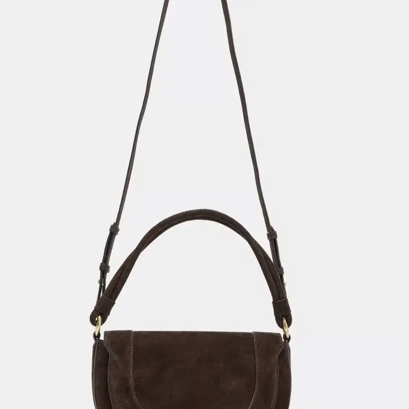 [BUNJANG] ZARA Suede Half Moon Crossbody Bag Brown / (ZARA여성 패션 핸드백 )스웨이드 반달 크로스백 브라운
