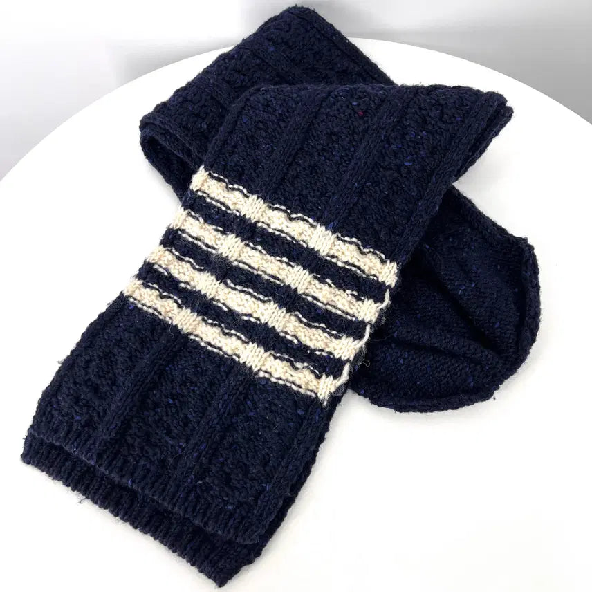 [BUNJANG] Thom Browne Navy Hoodie Scarf / [감정완료] 톰브라운 사선완장 후디 머플러 목도리 네이비