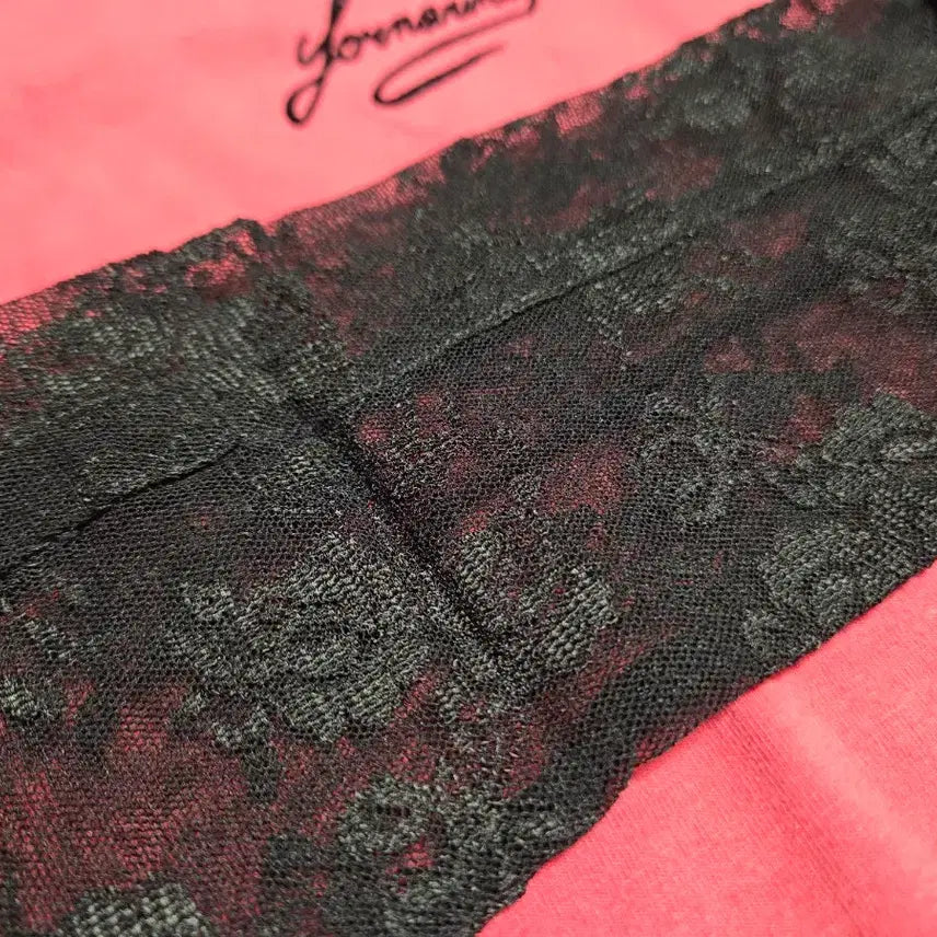 [BUNJANG] Fornarina Lace Sleeve Cotton T-shirt / 이태리 포나리나 팔 레이스 스판면티