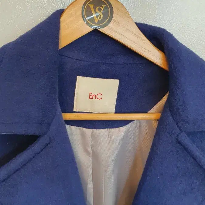 [BUNJANG] EnC Blue Wool Coat / EnC 넥라인 블루 모직 코트M사이즈