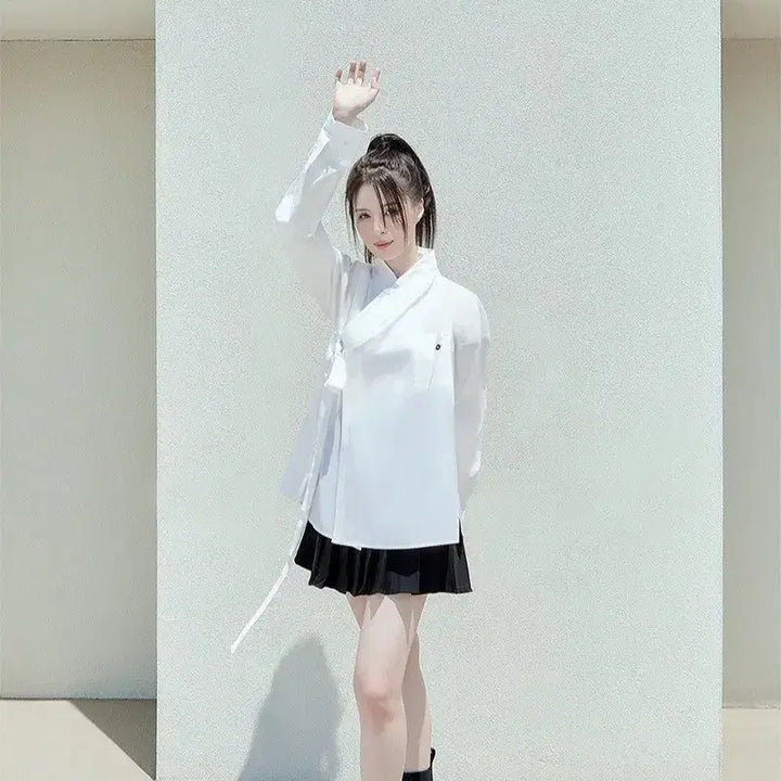 [BUNJANG] TM3 Hanbok Shirt (Black, L) / 새상품) 생활한복 셔츠 블랙 L 사이즈 TM3 티엠쓰리 한복셔츠