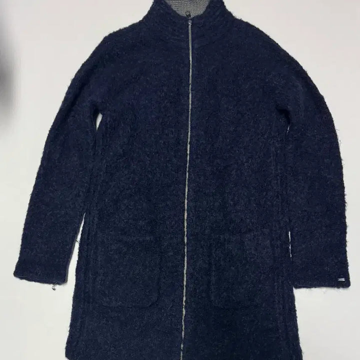 [BUNJANG] Tommy Hilfiger Knit Long Zip-Up Navy S / 여성 타미힐피거 부클 니트 롱 집업 네이비 s