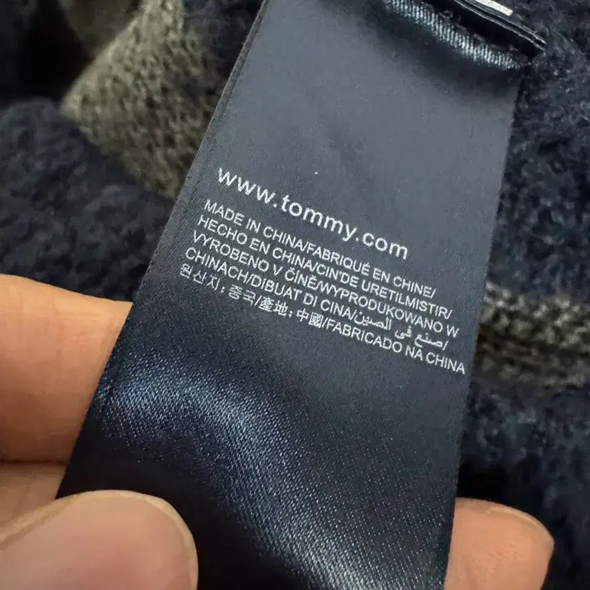 [BUNJANG] Tommy Hilfiger Knit Long Zip-Up Navy S / 여성 타미힐피거 부클 니트 롱 집업 네이비 s