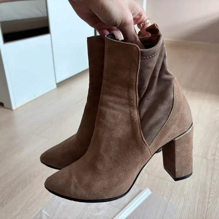 [BUNJANG] MISOPE Suede Ankle Boots 240mm / [MISOPE/미소페] 갈색 스웨이드 앵클 부츠 240mm