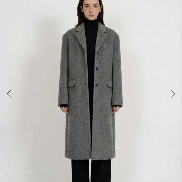 [BUNJANG] Enker Gray Wool Long Coat (S) / enker 엔커 그레이 울 롱코트 s