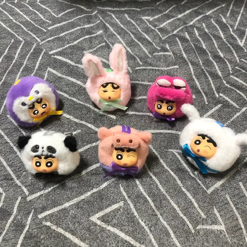 [BUNJANG] Crayon Shin-chan Face Keyring Set / 짱구 얼굴 키링 6종
