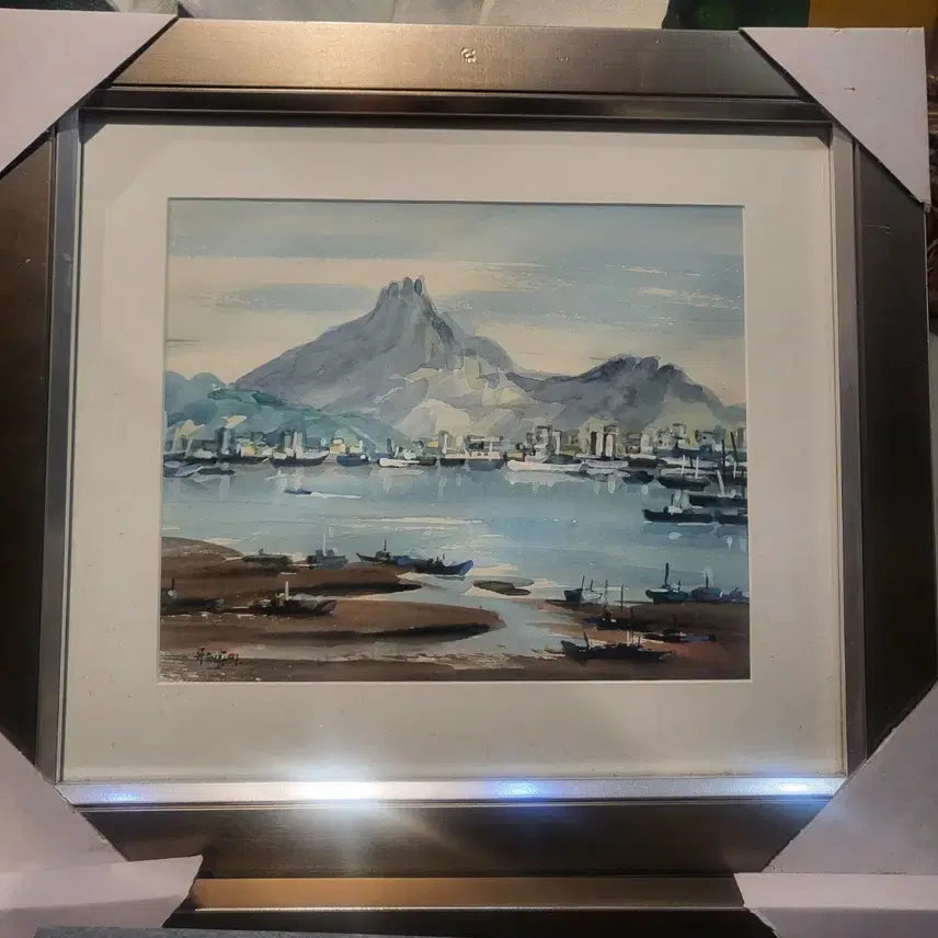 [BUNJANG] Landscape Watercolor Painting in Silver Frame / 풍경 수채화