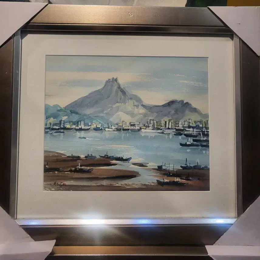 [BUNJANG] Landscape Watercolor Painting in Silver Frame / 풍경 수채화