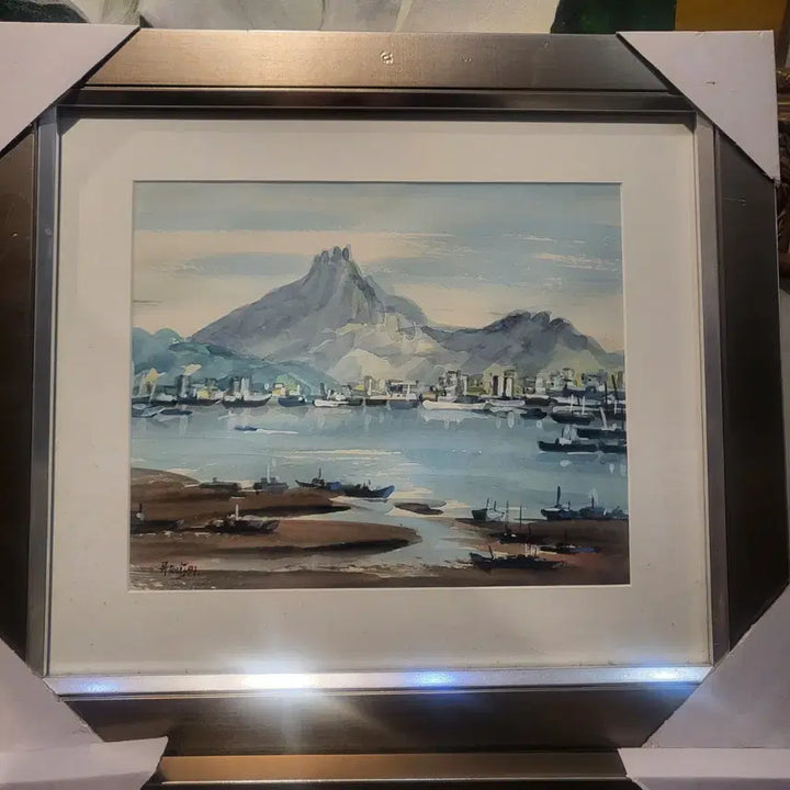 [BUNJANG] Landscape Watercolor Painting in Silver Frame / 풍경 수채화