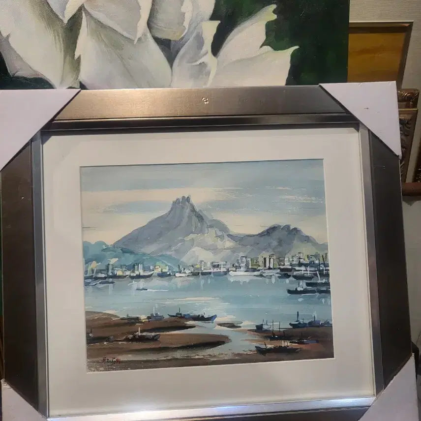 [BUNJANG] Landscape Watercolor Painting in Silver Frame / 풍경 수채화