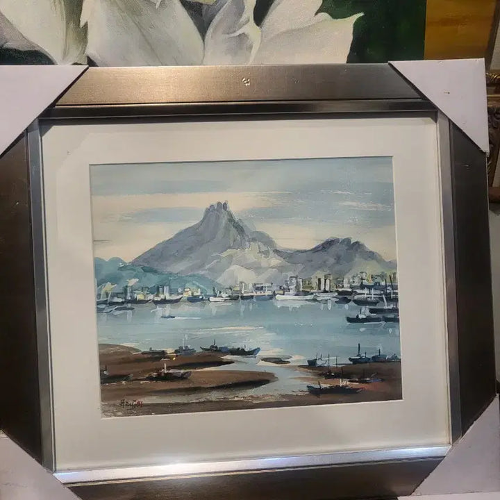[BUNJANG] Landscape Watercolor Painting in Silver Frame / 풍경 수채화