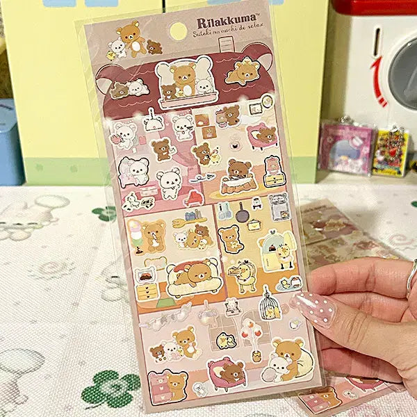 [BUNJANG] San-X Rilakkuma Gold Foil Sticker / [산엑스] 리락쿠마 멋진집 금박 씰 스티커 (1매) 다꾸 문구