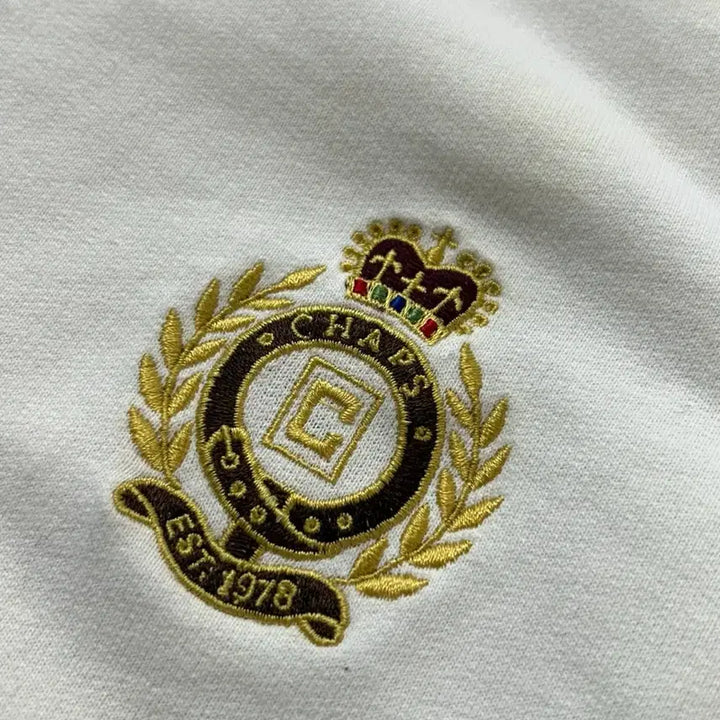 [BUNJANG] Chaps Embroidered Logo Beige Hoodie Zip-up / 챕스 자수로고 베이지 후드집업