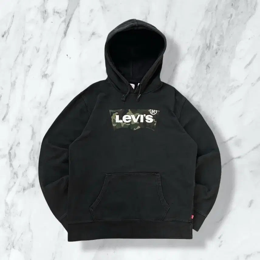 [BUNJANG] Levi's Camo Box Logo Hoodie / 리바이스 카모 박스로고 후드티