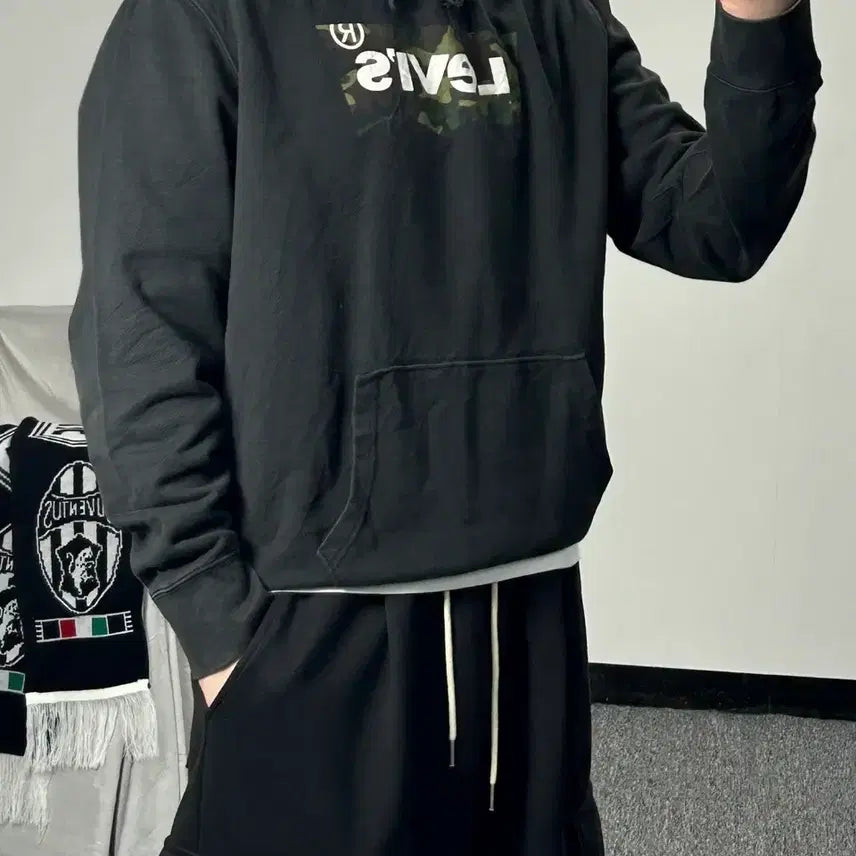 [BUNJANG] Levi's Camo Box Logo Hoodie / 리바이스 카모 박스로고 후드티