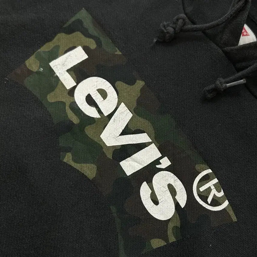 [BUNJANG] Levi's Camo Box Logo Hoodie / 리바이스 카모 박스로고 후드티