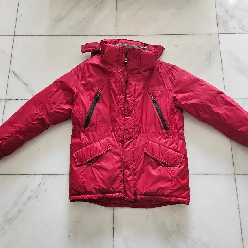 [BUNJANG] ELLE Red Down Padded Jacket (Size L) / 엘레쎄 강렬한 레드 오리털 다운 패딩 (100/L)색상: 레드 사이