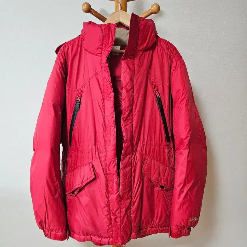 [BUNJANG] ELLE Red Down Padded Jacket (Size L) / 엘레쎄 강렬한 레드 오리털 다운 패딩 (100/L)색상: 레드 사이