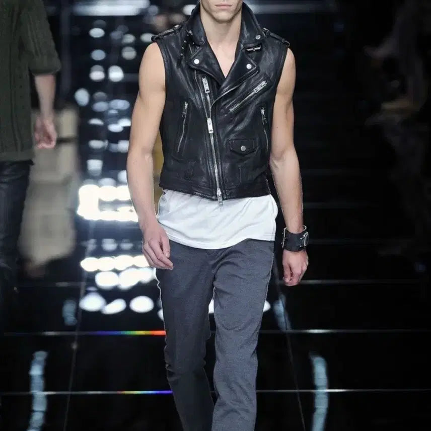 [BUNJANG] Burberry Prorsum Cha Seung-won & Won Bin Leather Vest / [44] 버버리프로섬 11SS 메인컬렉션 차승원 착용 원빈 가죽 베스트