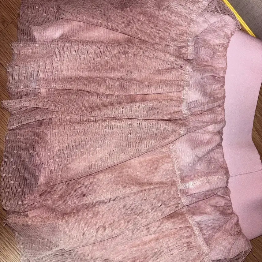 [BUNJANG] Pink Lace Ruffle Skirt / 갸루 도트 핑크레이스 샤스커트 캉캉 프릴치마
