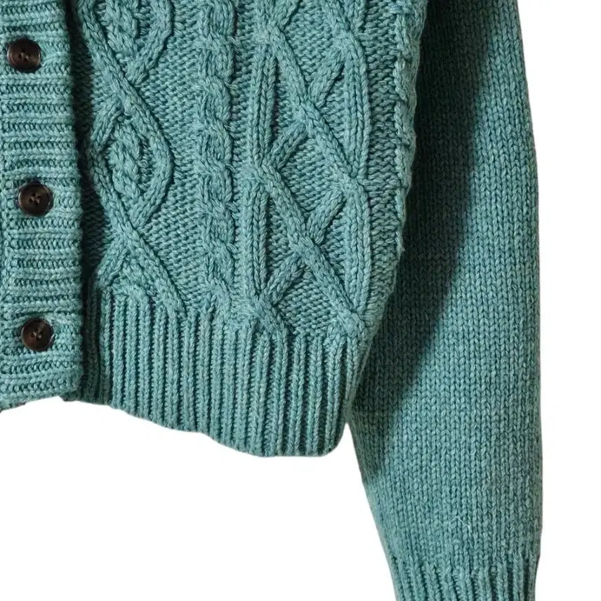 [BUNJANG] JJ JIGOTT Cable Knit Cardigan / 봄준비 | JJ지고트 민트 니트 가디건 FREE 상태A | 빠른발송