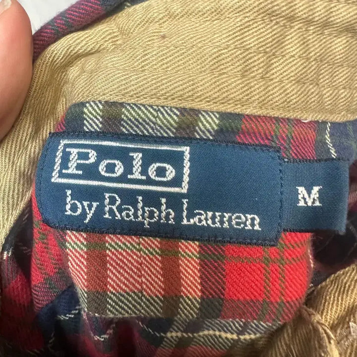 [BUNJANG] Polo Ralph Lauren Elbow Leather Patch Western Check Shirt / 폴로 랄프로렌 엘보우 레더패치 웨스턴체크셔츠 M