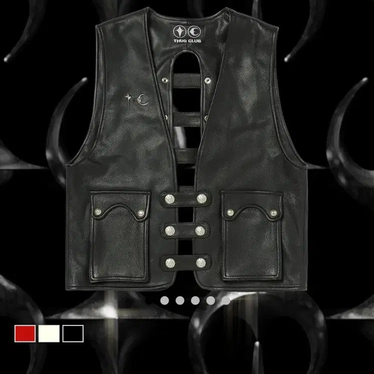 [BUNJANG] Thug Club Goat Skin Leather Vest / 새상품) 떠그클럽 레더조끼 3사|Goat skin Leather Vest
