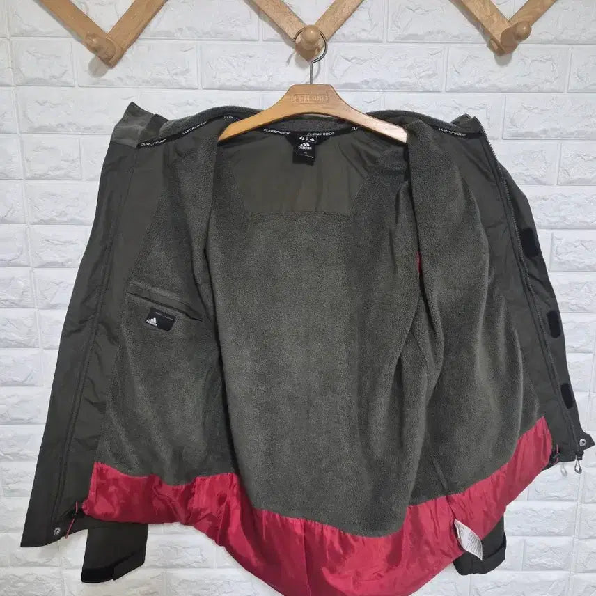 [BUNJANG] Adidas Spring Autumn Fleece Lined Windbreaker Jacket / 아디다스 춘추동 기모 폴리 바람막이 100 105 낚시 밀리터리 노스페