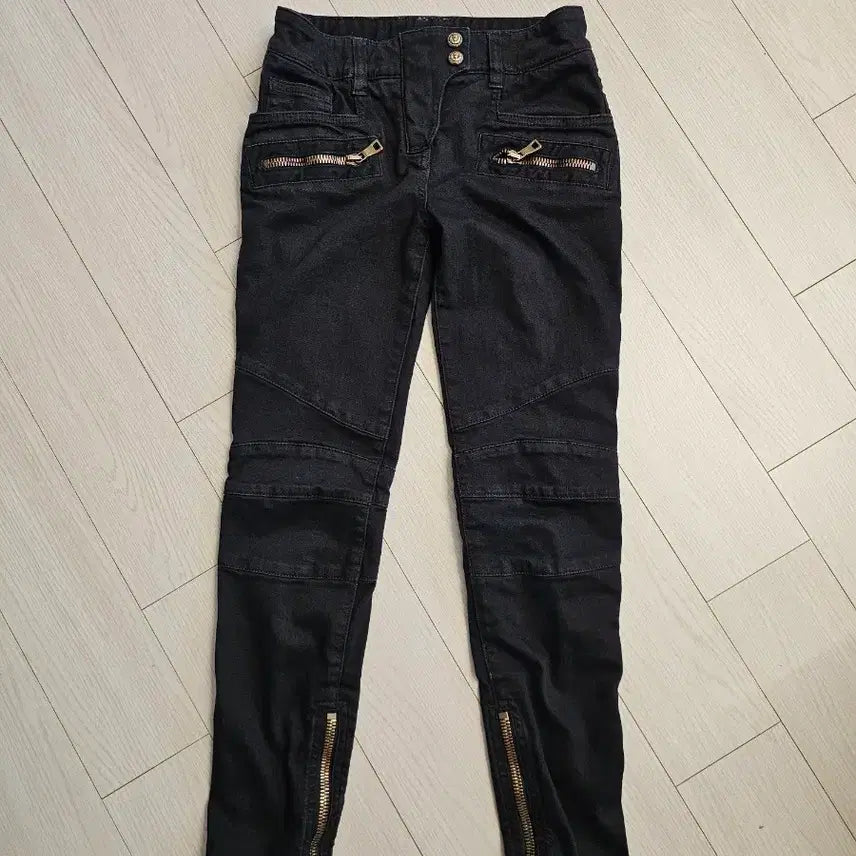 [BUNJANG] BALMAIN Black Biker Jeans (Lampo Zipper) / 발망(BALMAIN) 블랙 지퍼 바이커 진 (람포지퍼/25~26)