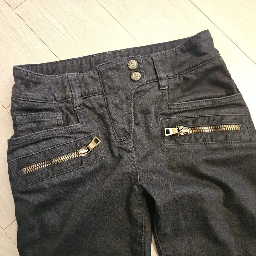 [BUNJANG] BALMAIN Black Biker Jeans (Lampo Zipper) / 발망(BALMAIN) 블랙 지퍼 바이커 진 (람포지퍼/25~26)