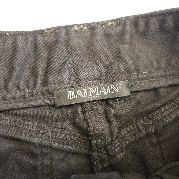 [BUNJANG] BALMAIN Black Biker Jeans (Lampo Zipper) / 발망(BALMAIN) 블랙 지퍼 바이커 진 (람포지퍼/25~26)