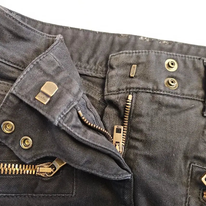 [BUNJANG] BALMAIN Black Biker Jeans (Lampo Zipper) / 발망(BALMAIN) 블랙 지퍼 바이커 진 (람포지퍼/25~26)